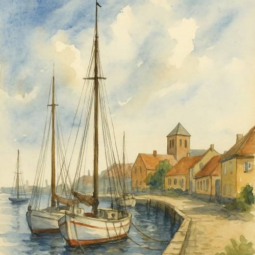 akvareller-faaborg-havn